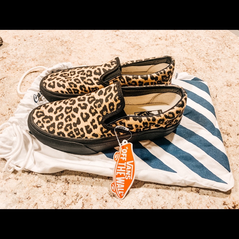 Cheetah/leopard platform slip on vans